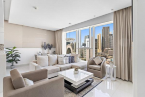 1BR Apt with a Sofa Bed, Pool, Gym & Burj Khalifa View